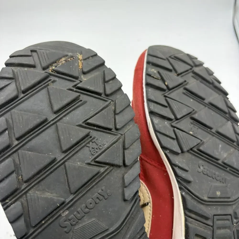 Saucony Shadow Grid 9000 Men's Size 9 Red And Beige Gum Suede Sneakers